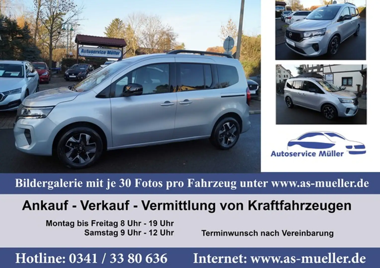 Nissan Townstar Kombi 96kw Leder-Navi-Sitzh-Spur-VZ-PDC Silber - 1