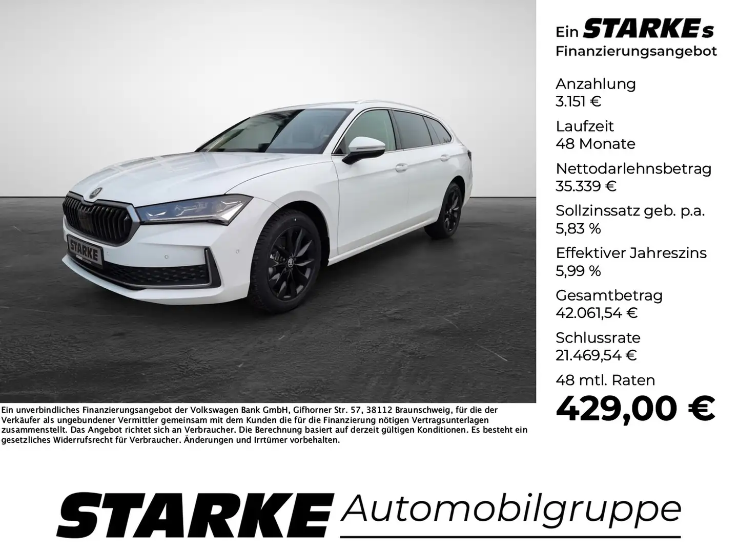 Skoda Superb Combi 1.5 TSI DSG Selection Weiß - 1