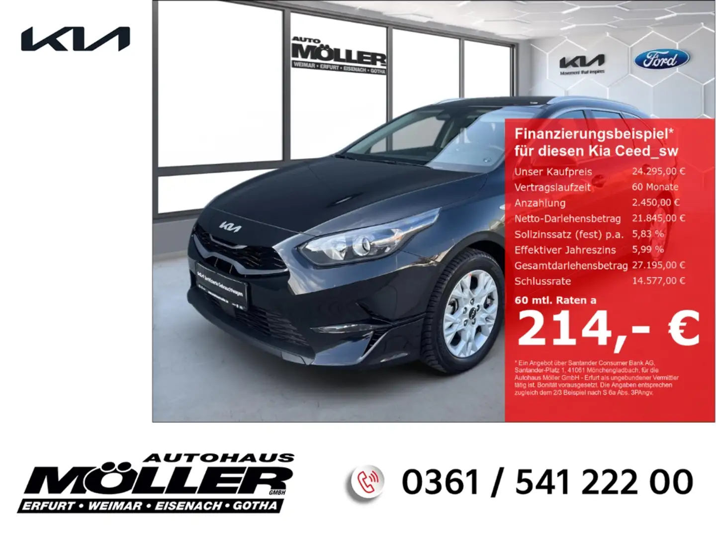 Kia Ceed SW / cee'd SW Vision 1.5T DCT7 Navi Kamera ACC Klima  PDC Noir - 1