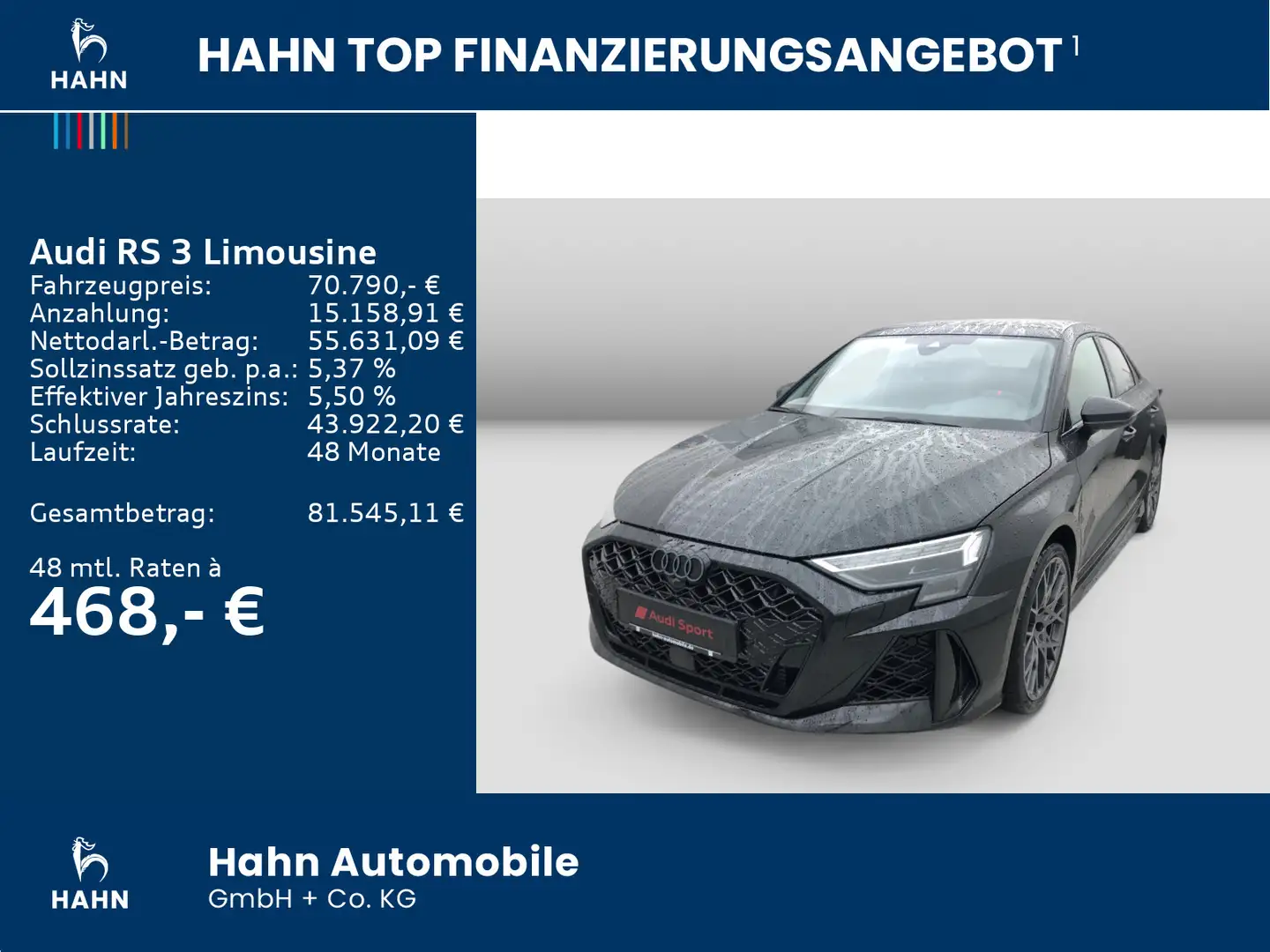 Audi RS3 Pano Matrix HuD 280km/h CAM SONOS Schwarz - 2