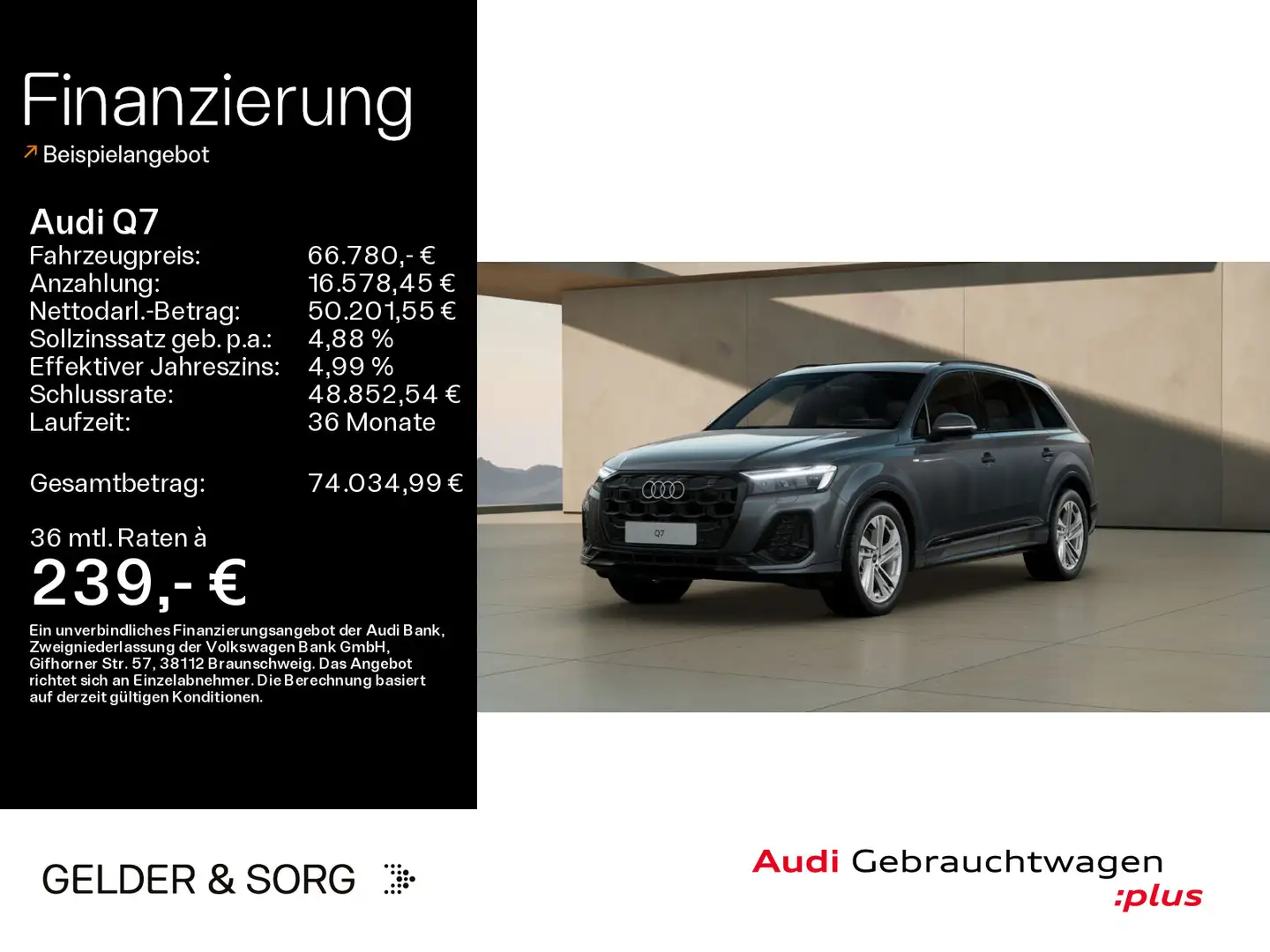 Audi Q7 S line 50 TDI qu. Air*AHK*HuD*360°*Pano*Matri Grijs - 1