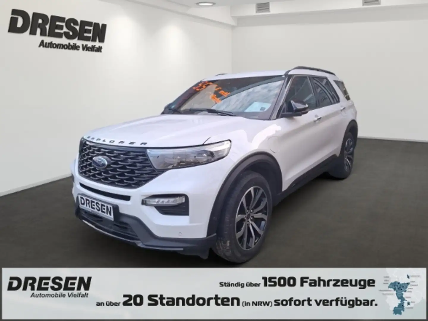 Ford Explorer Plug-in-Hybrid 4x4 ST-Line + AHK abhn. + El. Panod Blanc - 1