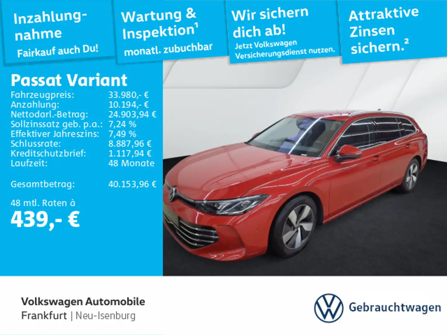 Volkswagen Passat Variant 2.0 TDI DSG Elegance DAB+ IQLight Rot - 1