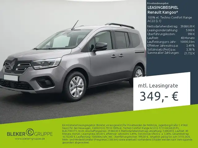 Renault Kangoo Z.E. 100% el. Techno Comfort Range AC22 (L1)