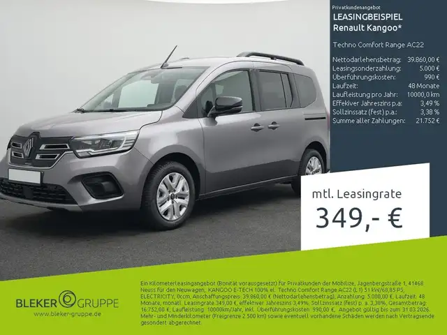 Renault Kangoo Z.E. Techno Comfort Range AC22
