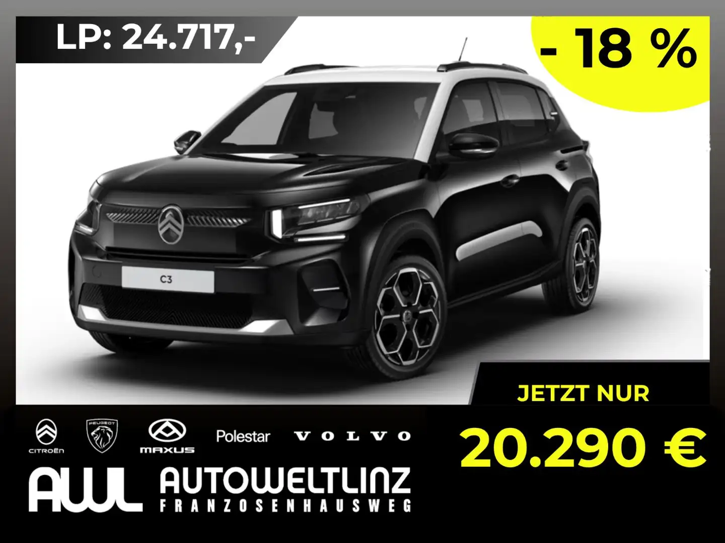 Citroen C3 Turbo 100 PS MAX +KURZZULASSUNG+ Schwarz - 1