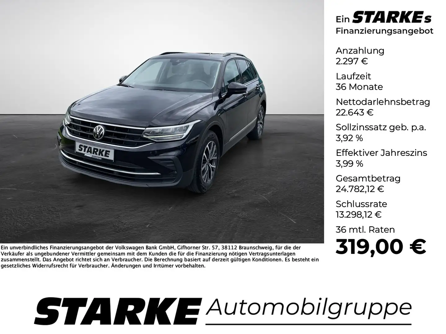 Volkswagen Tiguan 2.0 TDI DSG Life Schwarz - 1