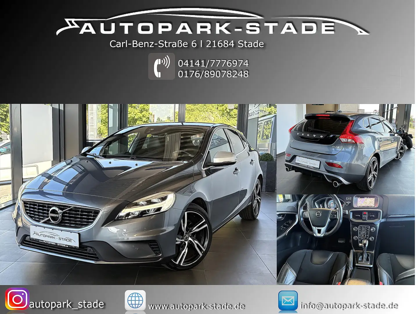 Volvo V40 D4 R-Design LED Tempomat Kamera Assis. Gris - 1