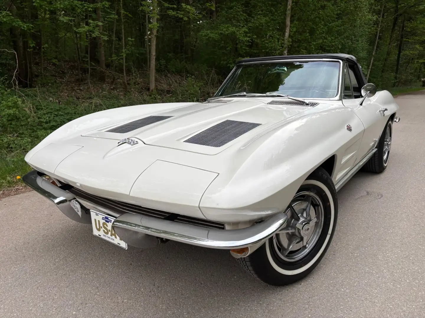 Corvette C2 Cabrio,18tmls!2.Hd!,unrest.Orig.-Zust,Antwerp Weiß - 1