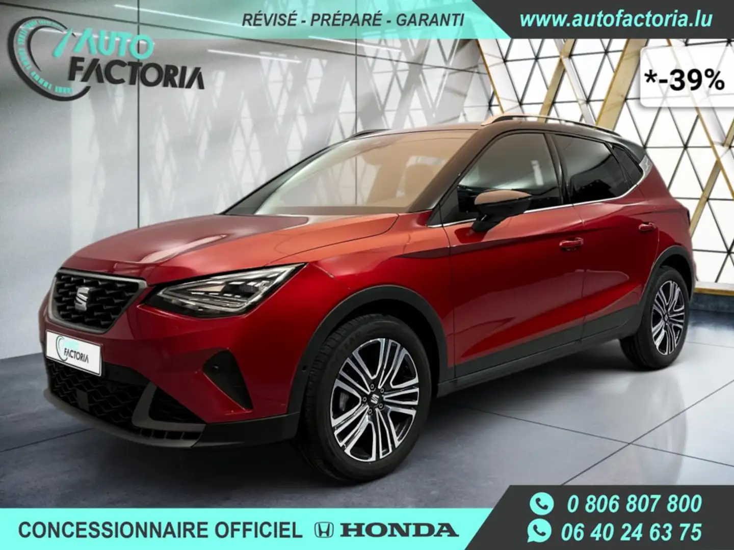 SEAT Arona -39% 1.0 TSI 110cv FR +GPS+CAM+PARK ASSIST+Opts Rouge - 1