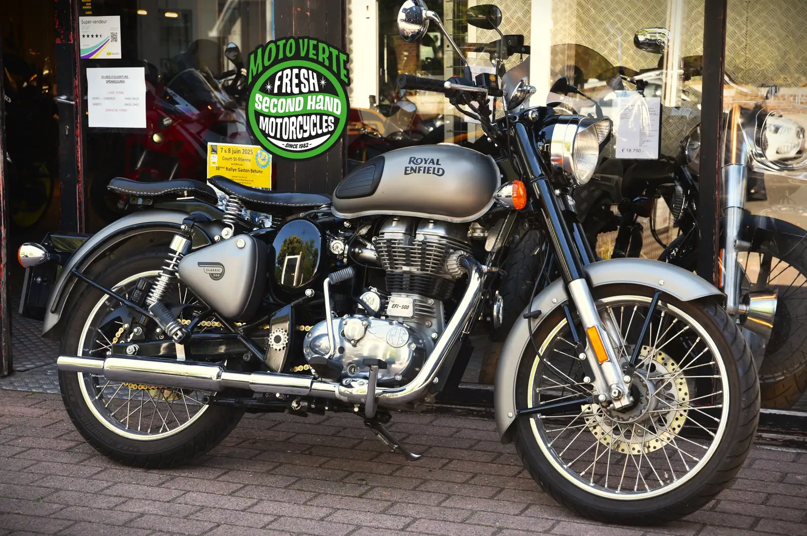 Royal Enfield Bullet 500 CLASSIC EFi ***MOTO VERTE*** Grijs - 1