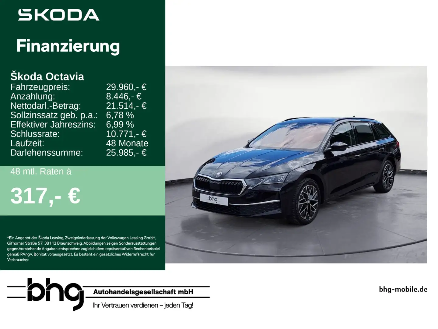 Skoda Octavia Combi 2.0 TDI DSG Selection Navi Schwarz - 1