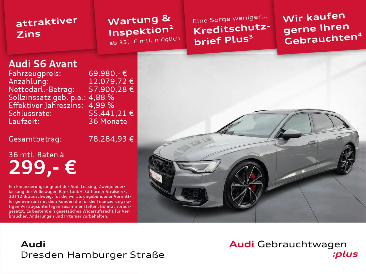 Audi S6 3.0TDI quat. Matrix Pano Standhz. Leder Gris - 1