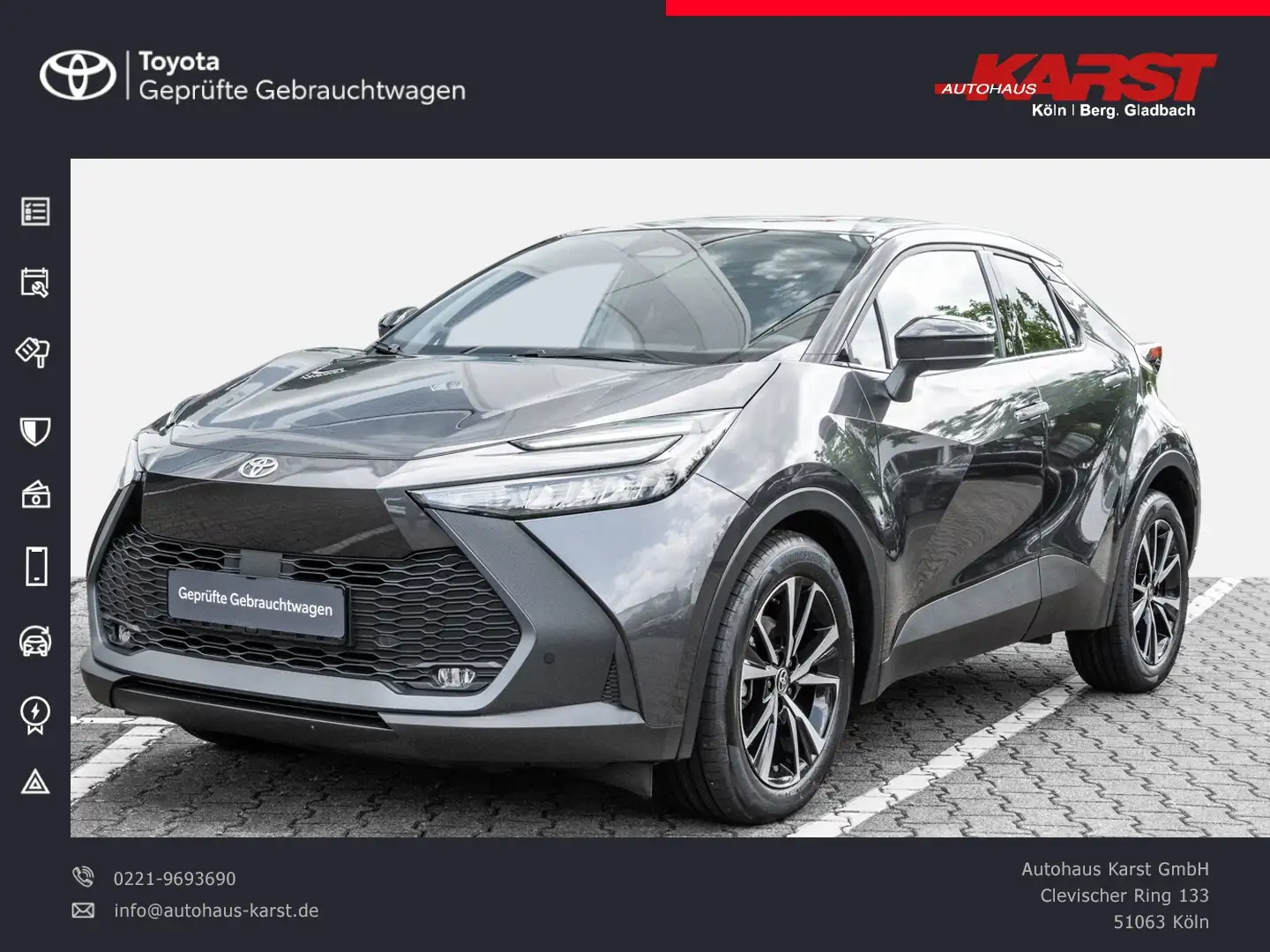 Toyota C-HR - 1.8 l Hybrid  4x2 Team D CVT Kamera, CarPlay Grau - 1