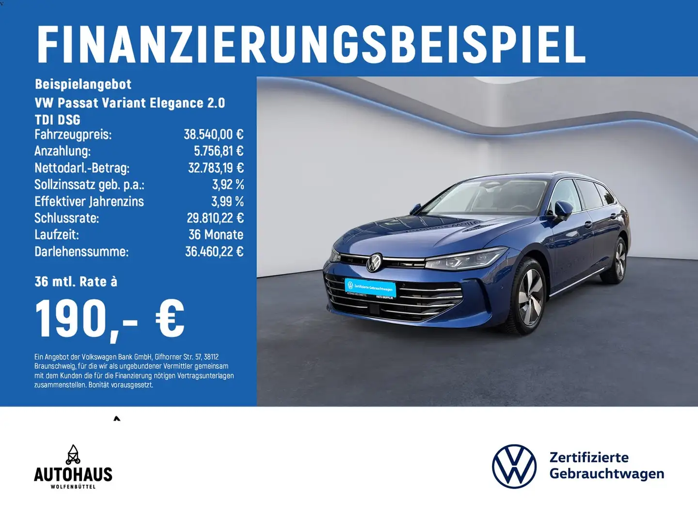 Volkswagen Passat Variant Elegance 2.0 TDI DSG AHK DCC HuD Blau - 2