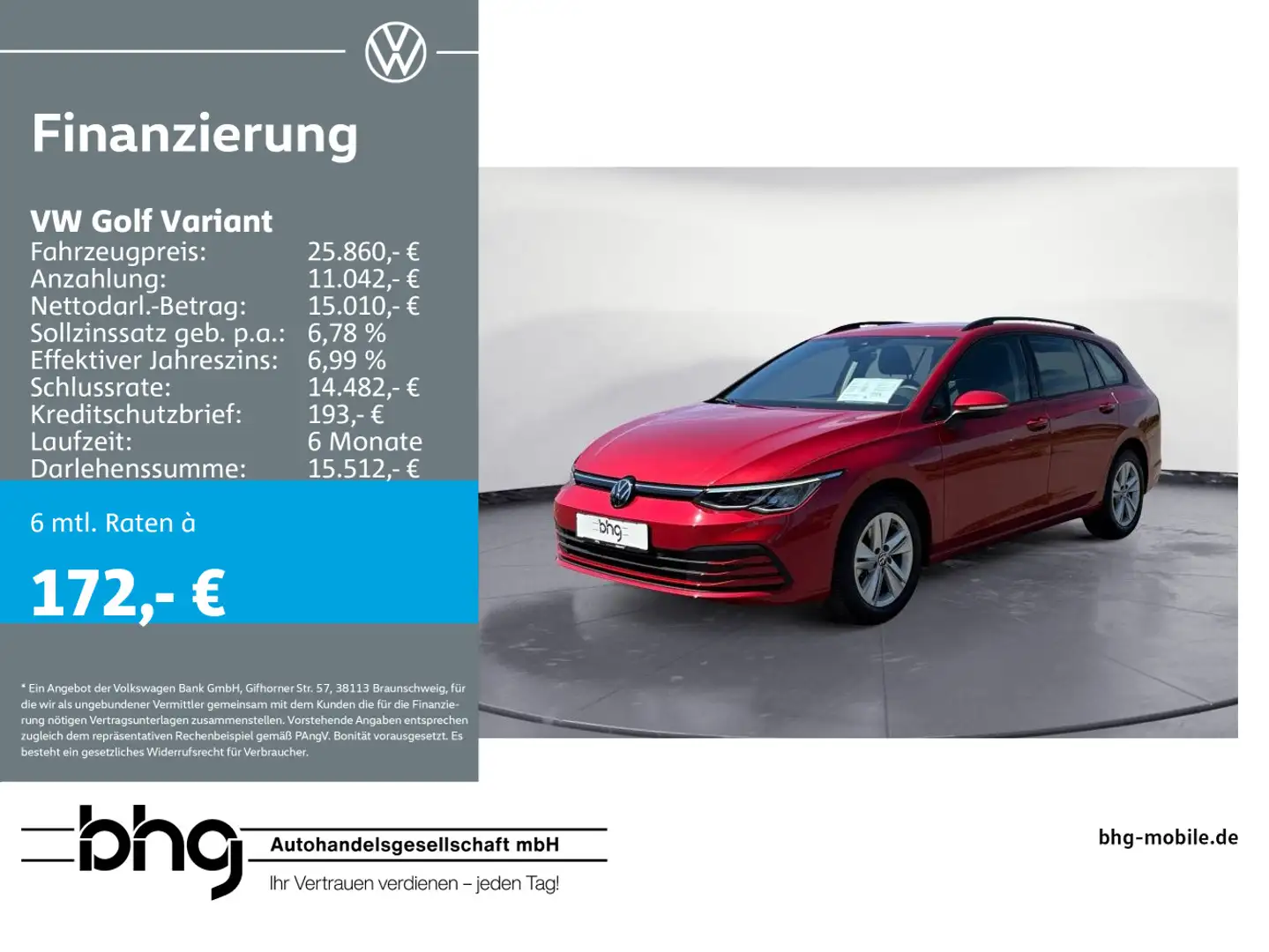 Volkswagen Golf Variant 1.5 TSI Life KAMERA STANDHEIZUNG AC Rot - 1