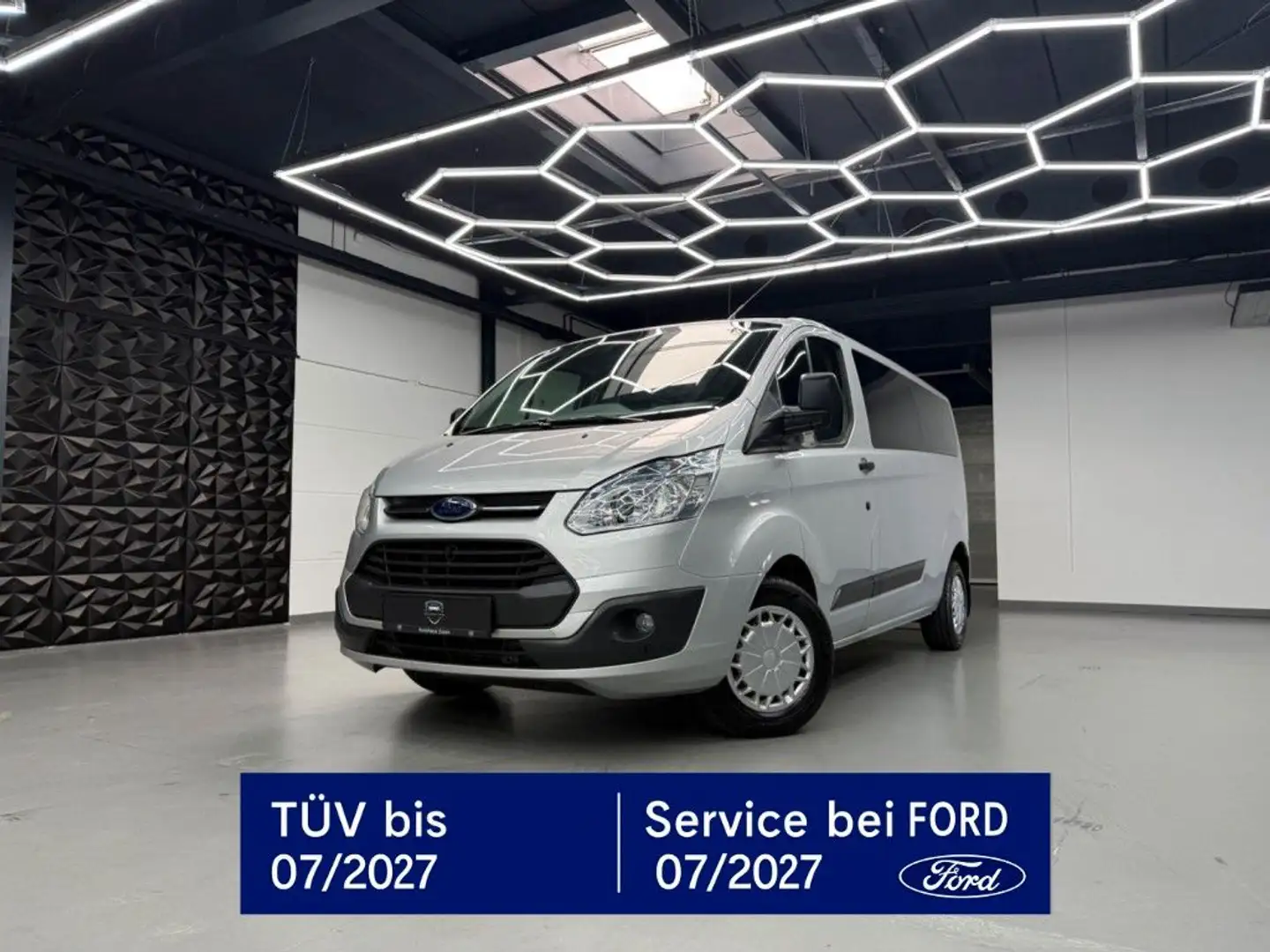 Ford Transit Custom L2 2.HD/AHK/9Sitzer/8xReifen/TÜV Silber - 1