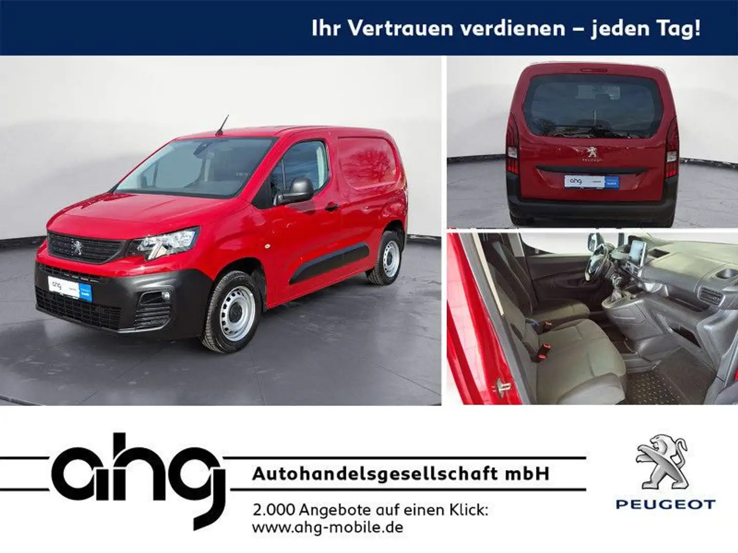 Peugeot Partner BlueHDi 100 S/S L1 Premium Navi PDC DAB Rot - 1