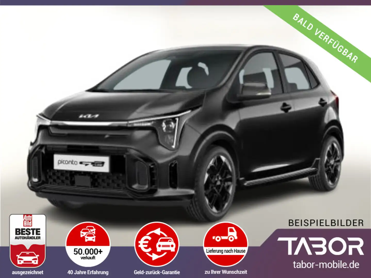 Kia Picanto 1.2 79 AMT GT-Line LED Keyl Kam PDC Temp Zwart - 1
