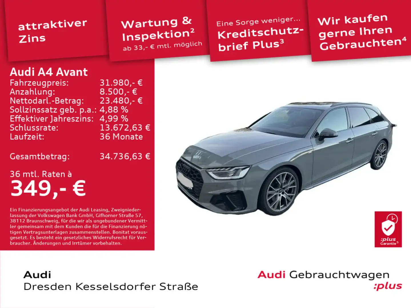 Audi A4 S line 40 TDI quattro 150(204) kW(PS) S Grau - 1