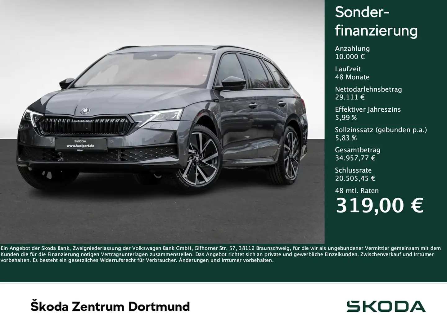 Skoda Octavia Combi 2.0TDI DSG Sportline NAV ACC PDC HUD 360GRAD Grau - 1