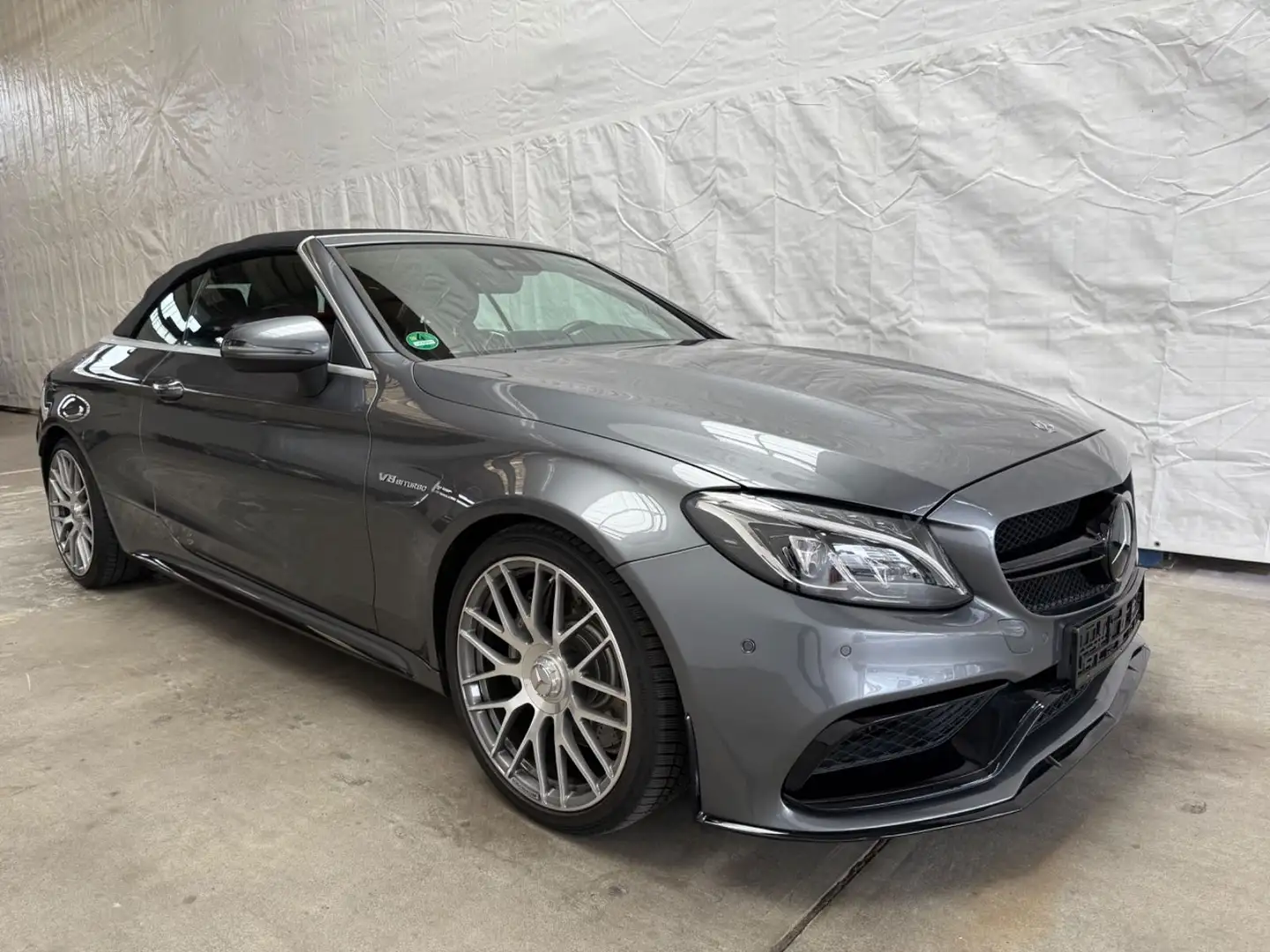 Mercedes-Benz C 63 AMG C 63 S AMG 4.0 V8 Cabrio Biturbo Burmester Top Gris - 1