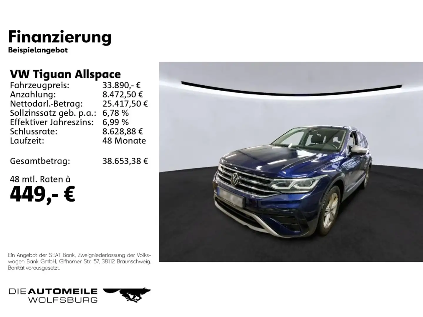 Volkswagen Tiguan Allspace 2.0 TSI 4Motion DSG Elegance Hea Blau - 2