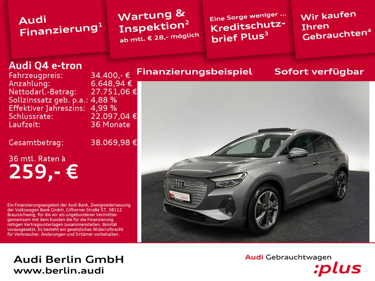 Audi Q4 e-tron 40 RFK LED NAVI HUD PANO VIRTUAL Grigio - 1