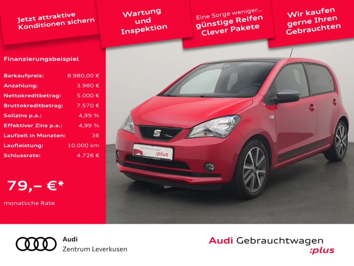SEAT Mii FR-Line SHZ PDC KLIMA PORT NAVI Rot - 1