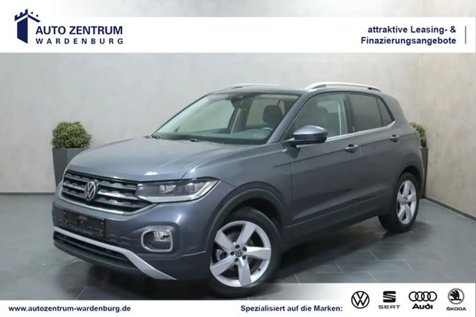 Volkswagen T-Cross 1.0 TSI Style CAM AHK LED NAVI SHZ Grau - 1