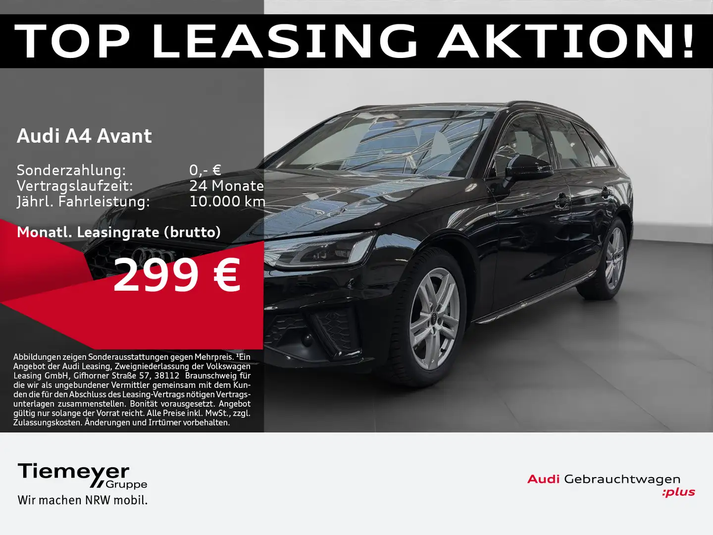 Audi A4 40 TDI Q S LINE LEDER LM18 KAMERA SITZE Schwarz - 1
