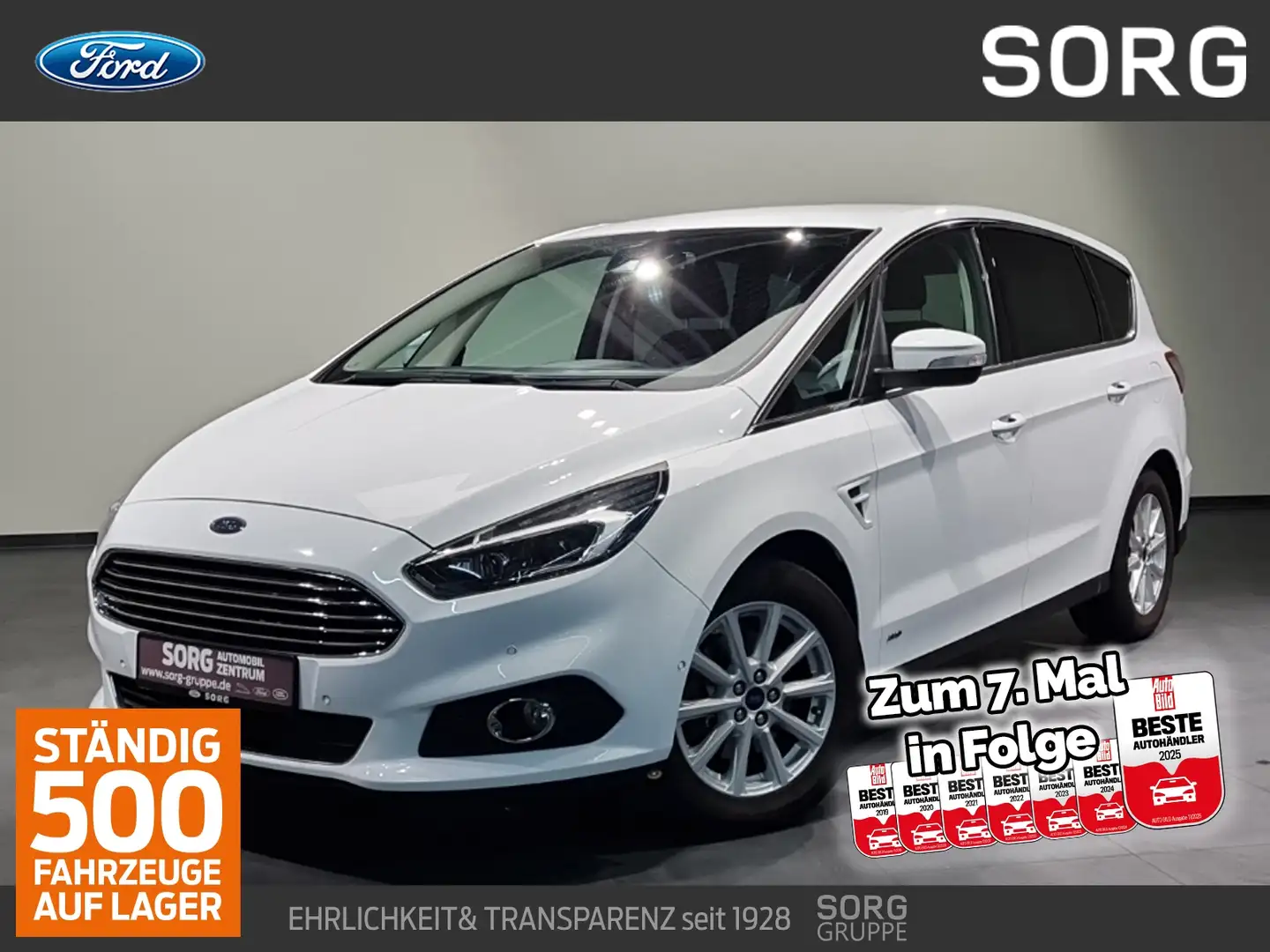 Ford S-Max 2.0 TDCi Titanium*AWD*AUTOMATIK*AHK* Weiß - 1