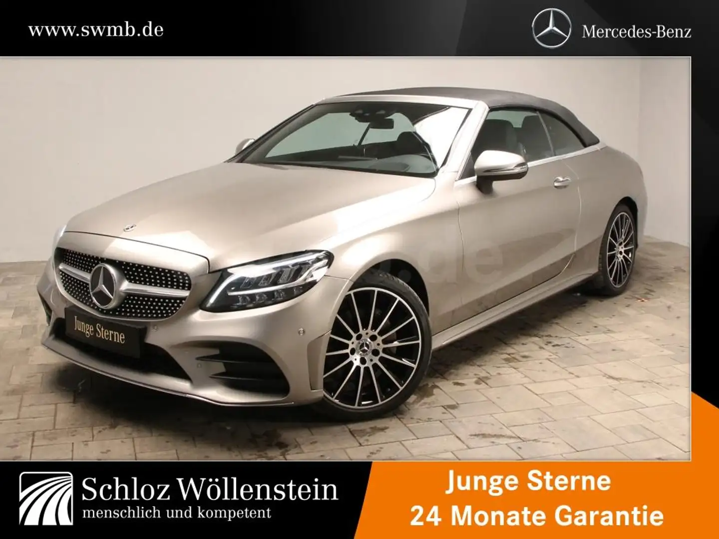 Mercedes-Benz C 220 d 4M Cabrio AMG/LED/AHK/Memory/SItzklim/HuD Silber - 1