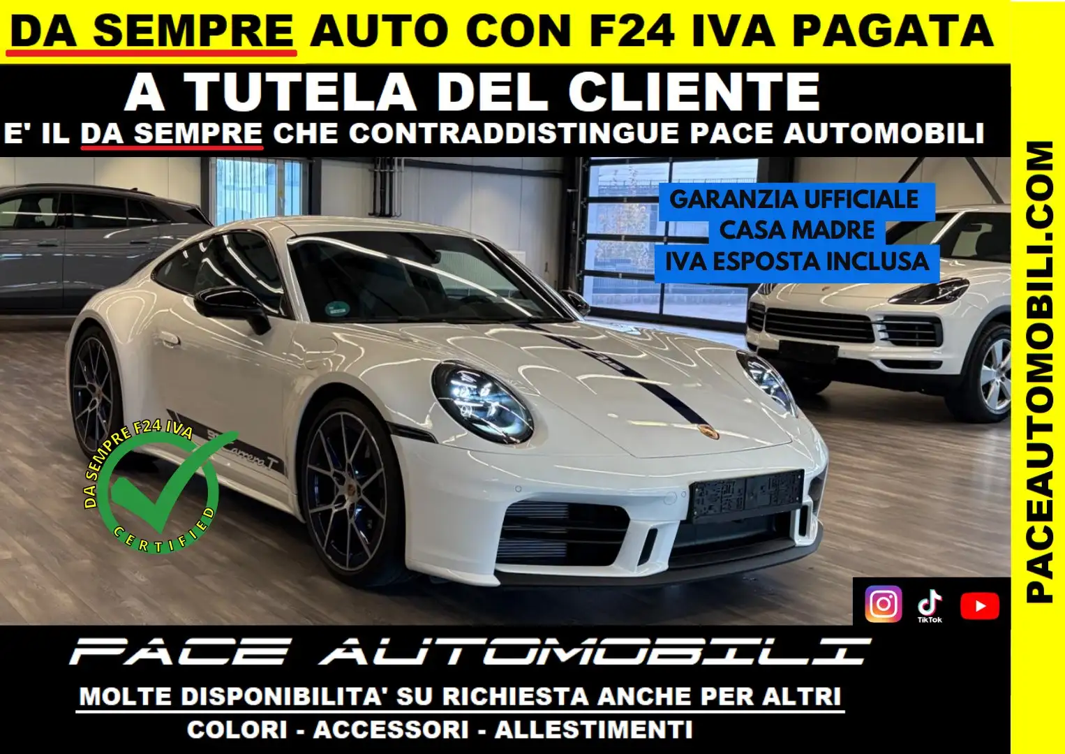Porsche 992 911.2 CARRERA T MANUALE NAVI PDC ACC BOSE Bianco - 1