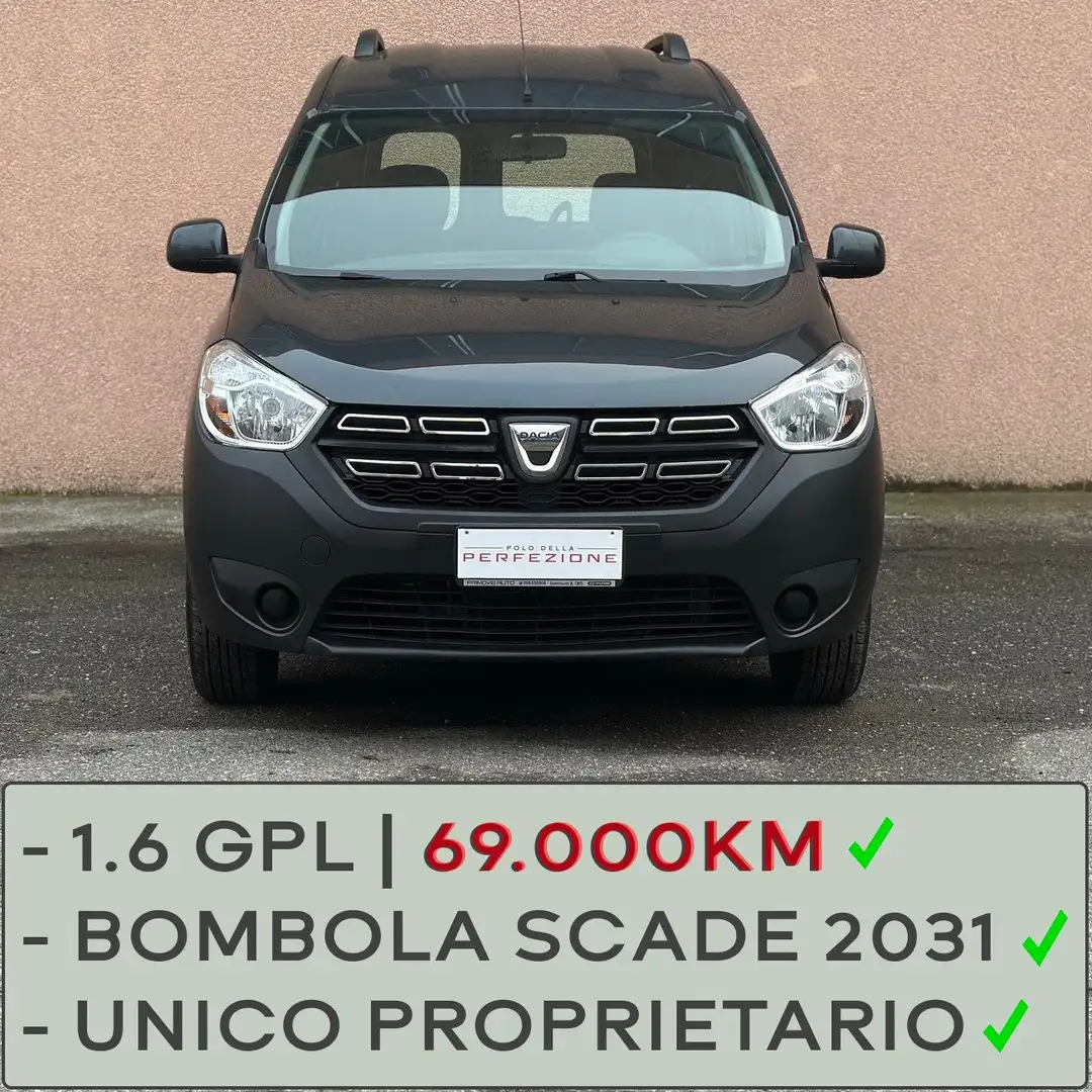 Dacia Dokker 1.6 GPL, 69.000km, Unico Proprietario, Tagliandata Grigio - 1