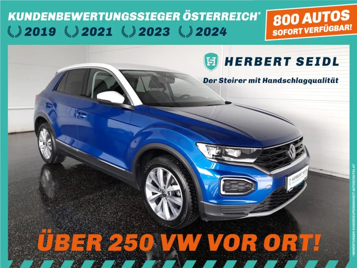 Volkswagen T-Roc STYLE 2,0 TDI *LED MIT FERNLICHTASSIST / 17 ZOLL / NAVI / AHV / ACC / VERKEHRSZEICHENASSIST* Blau - 1