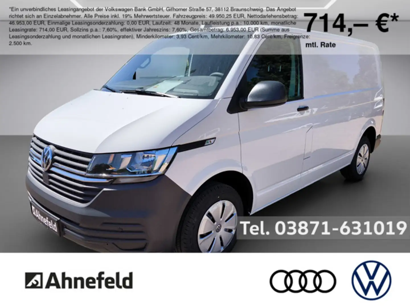 Volkswagen Transporter T6.1 Kasten 2.0 TDI SCR 110 kW Bianco - 1