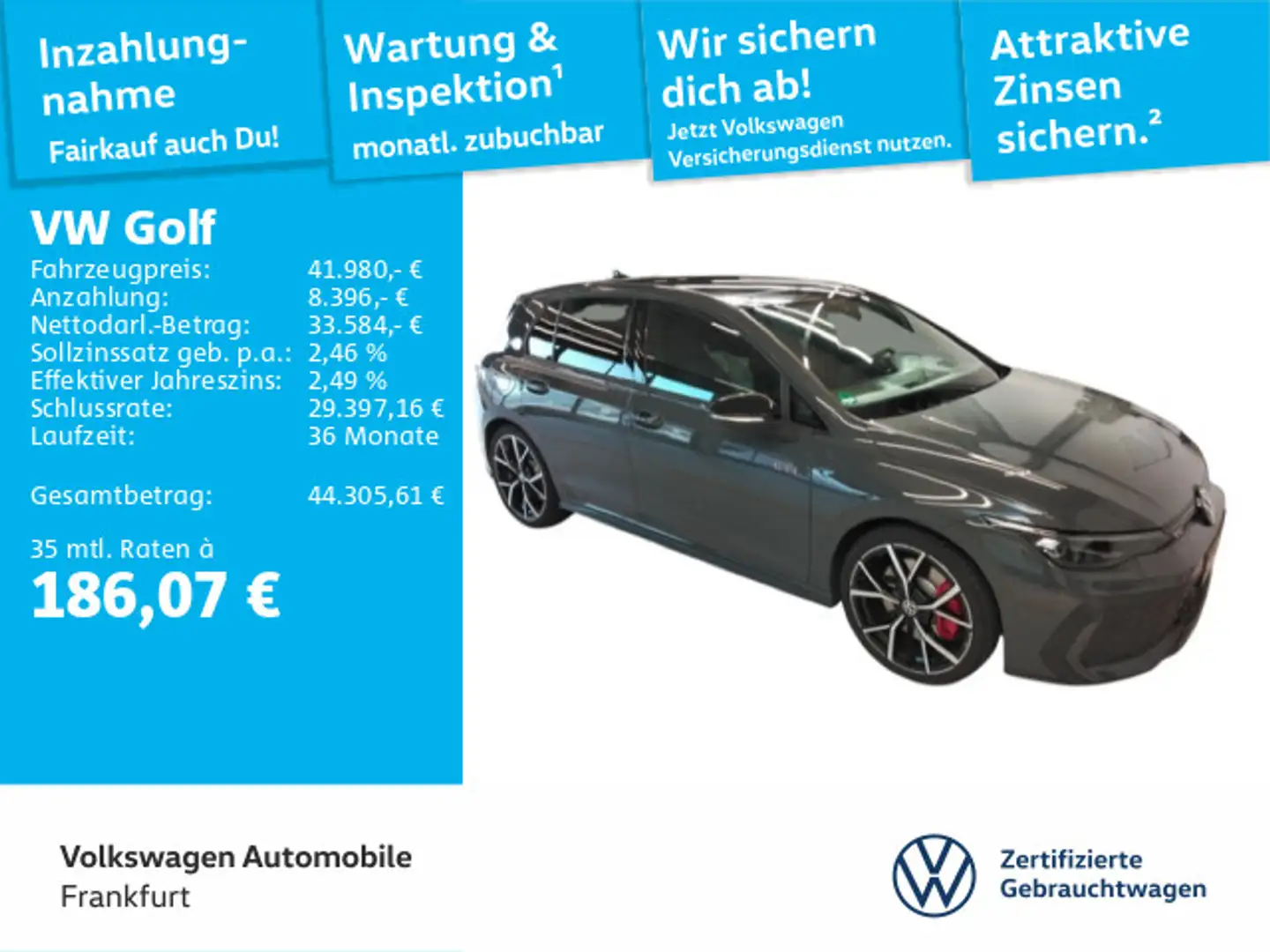 Volkswagen Golf VIII 2.0 TSI DSG Pano Harman Kardon Black S Grau - 1