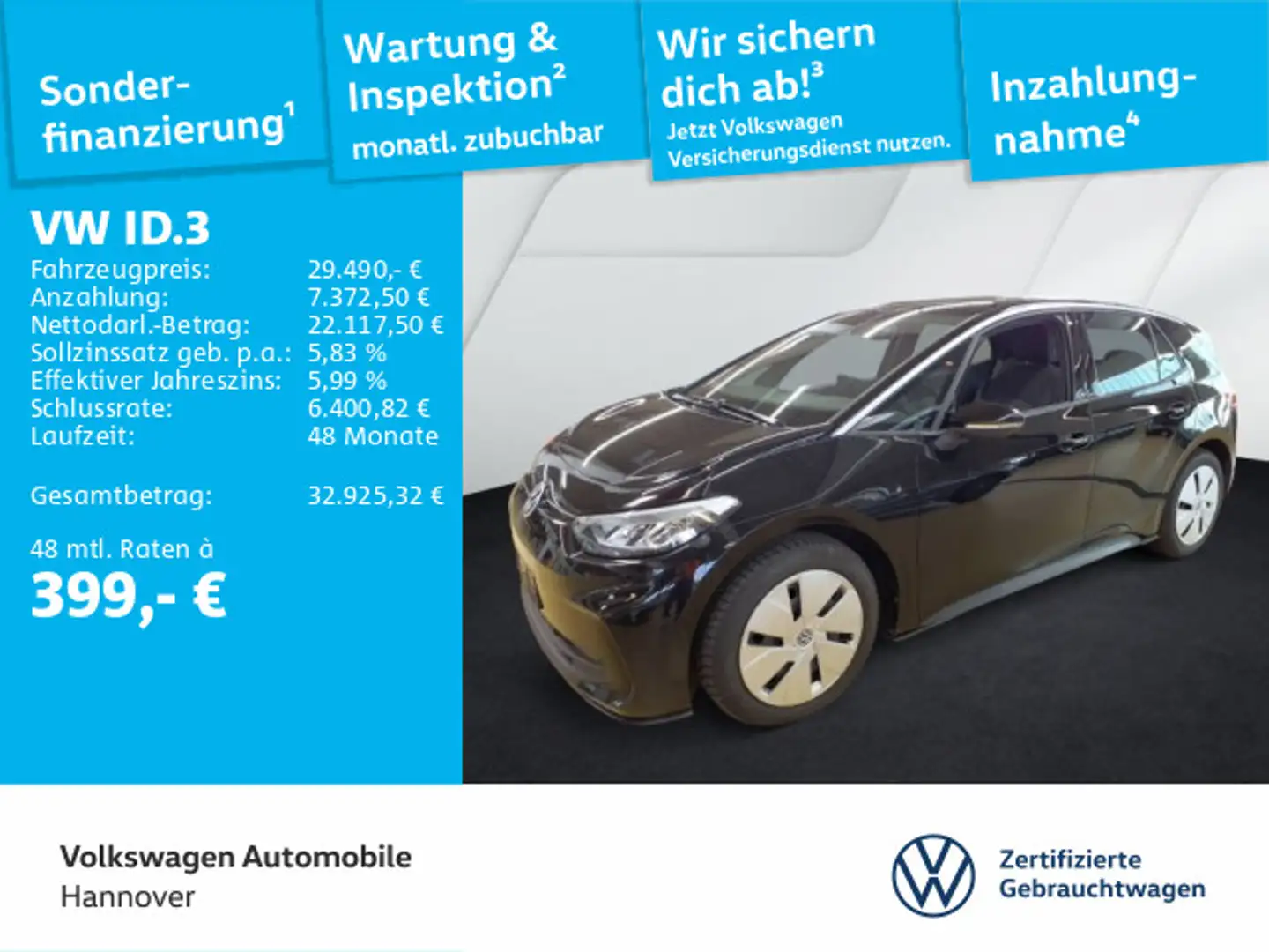 Volkswagen ID.3 Pro ACC Kamera Navi PDC SHZ LED Schwarz - 1
