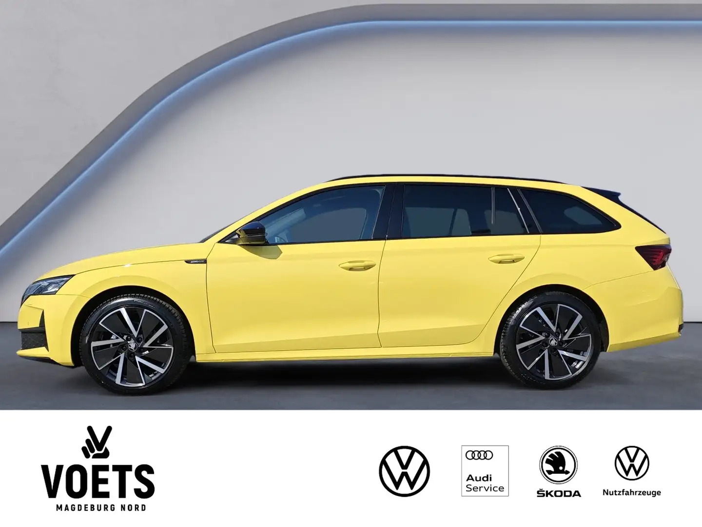 Skoda Octavia Combi 2.0TDI DSG Sportline LED+NAVI+AHK+ Gelb - 2