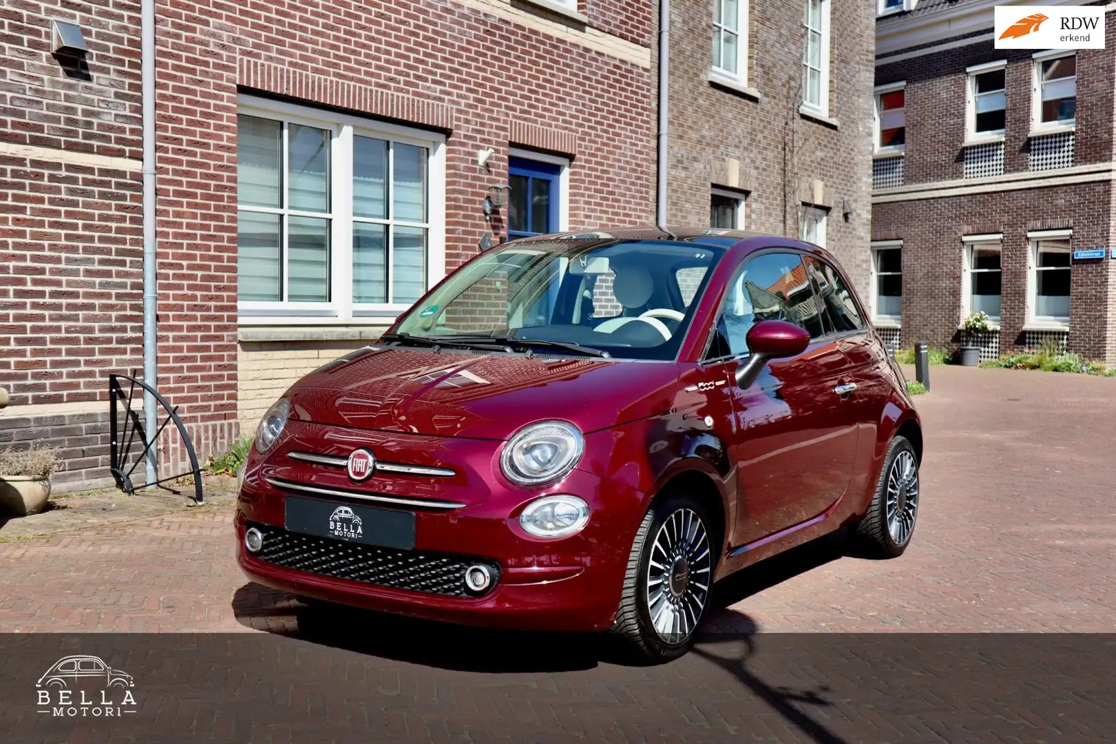 Fiat 500 Lounge 1.2 | Panoramadak | Bordo Metallic | Uconne Rojo - 1
