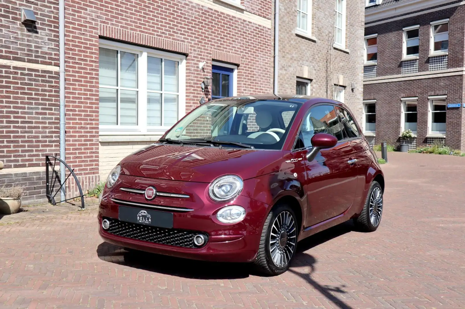 Fiat 500 1.2 Lounge| Panoramadak | Bordo Metallic | Uconnec Rood - 1
