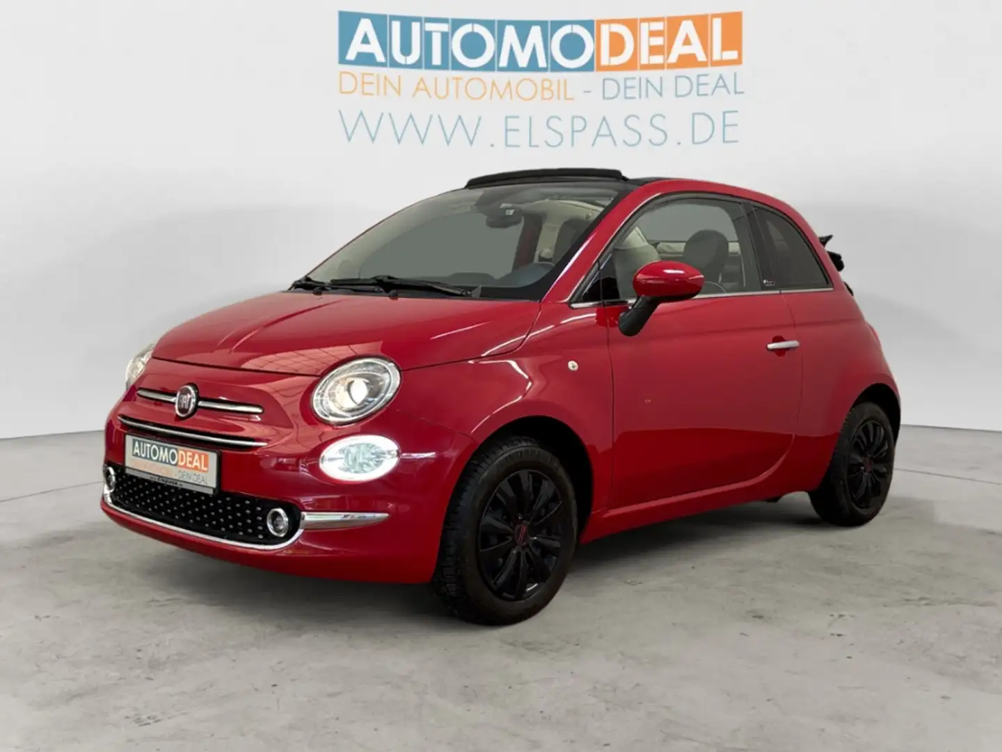 Fiat 500C Lounge FALTDACH PDC BLUETOOTH KLIMAAUT MULTIFLENKR Rot - 2
