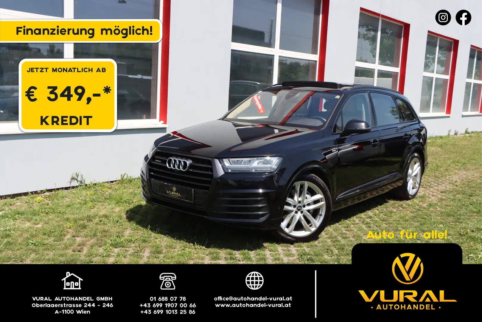 Audi Q7 3.0 TDI quattro | S-LINE | 7-Sitzer | PANORAMA | Schwarz - 1
