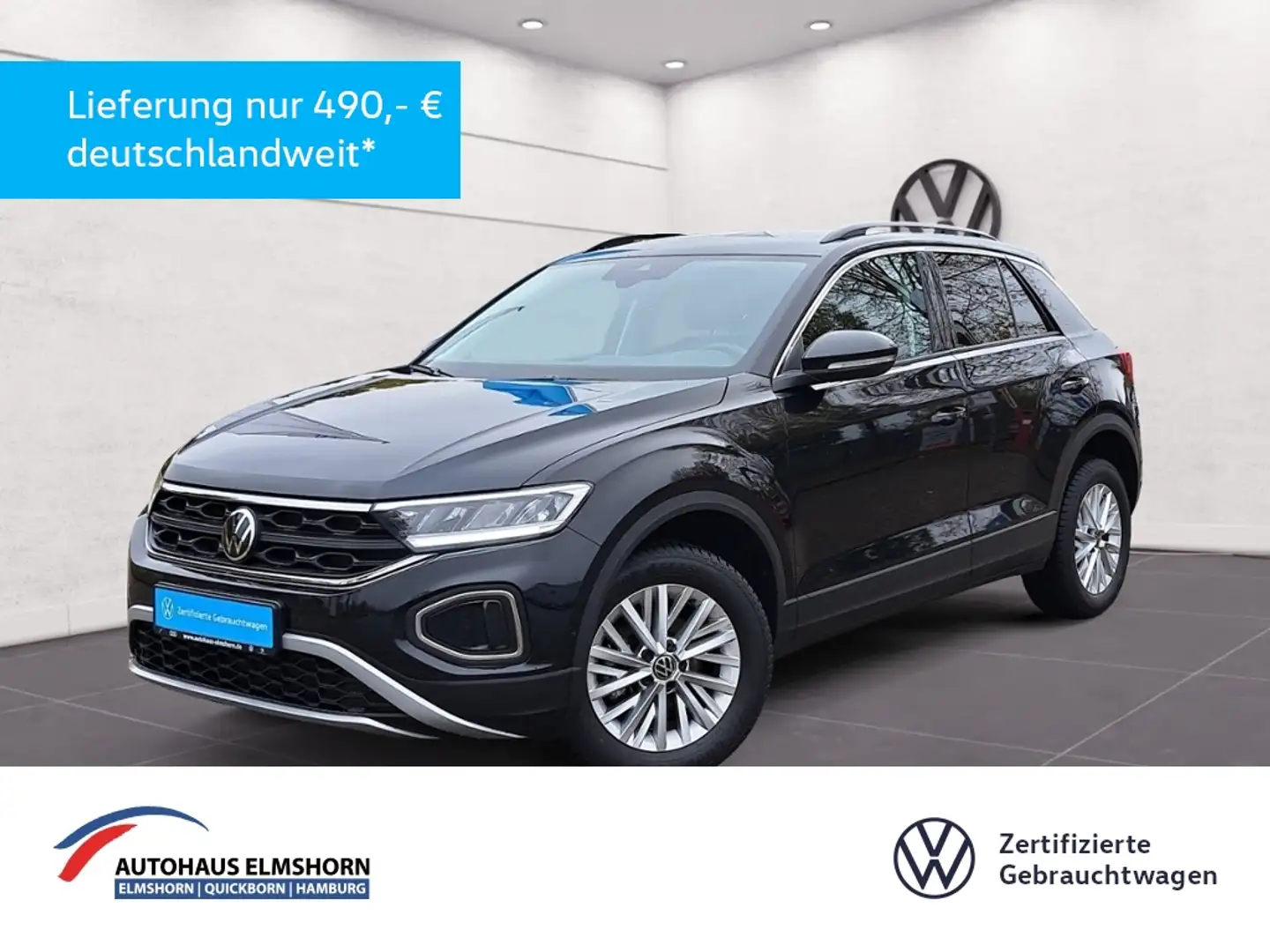 Volkswagen T-Roc Life 1.0 TSI NAV APP LED KAM PDC SHZ Schwarz - 1