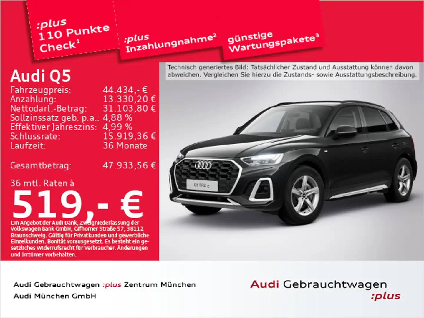 Audi Q5 50 TFSI e qu. S tronic S line Navi+/PDC+ Schwarz - 1