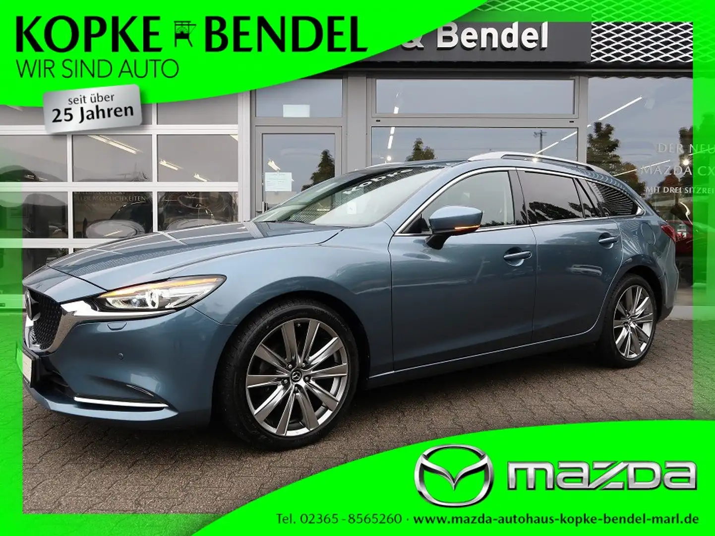 Mazda 6 Kombi SPORTS-LINE*Autom.*Scheckheft*Matrix-LED* Ma Blau - 1