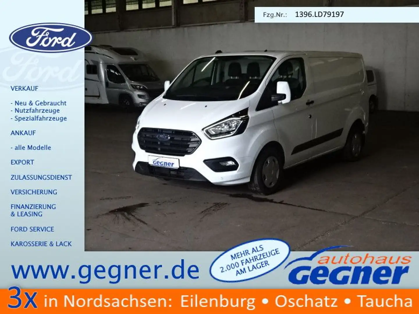 Ford Transit Custom Kasten 280 L1 Trend Klima PDC E6 Blanc - 1
