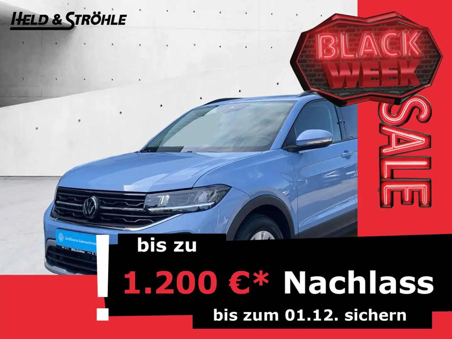 Volkswagen T-Cross Life 1.5 TSI DSG LED NAV PDC SHZ DAB+ Blauw - 1