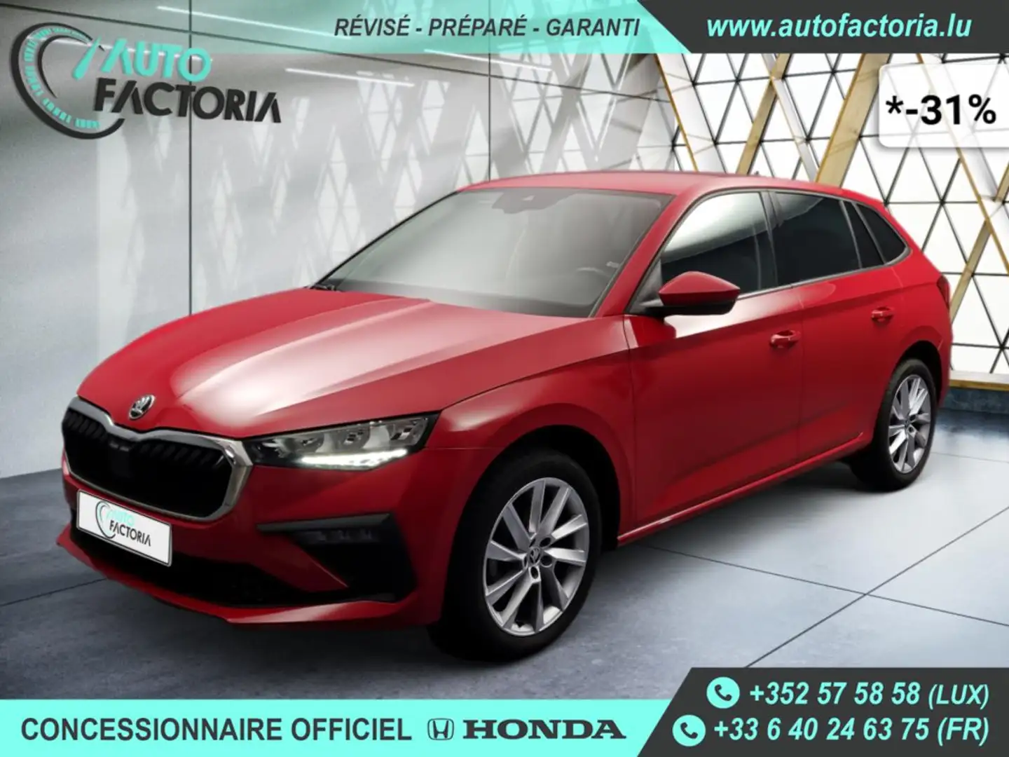 Skoda Scala -31% 1.0 TSI BVA 115cv+MIRRORLINK+CAM+LED+Opts Rouge - 1